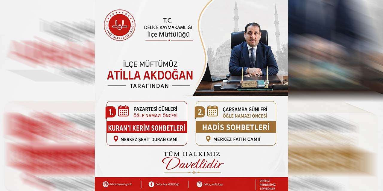 Delice İlçe Müftülüğünden Haftalık Manevi Buluşmalar