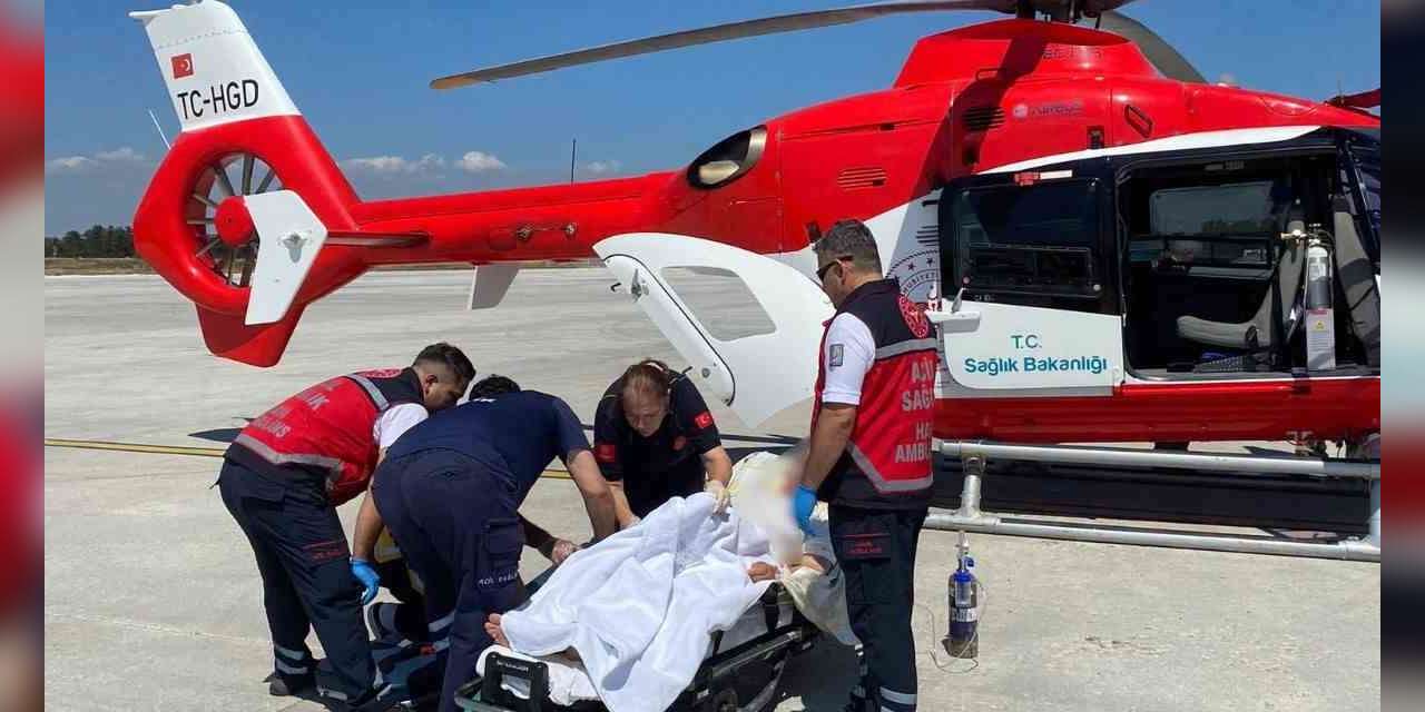 Helikopter ambulans 72 yaşındaki hasta için havalandı