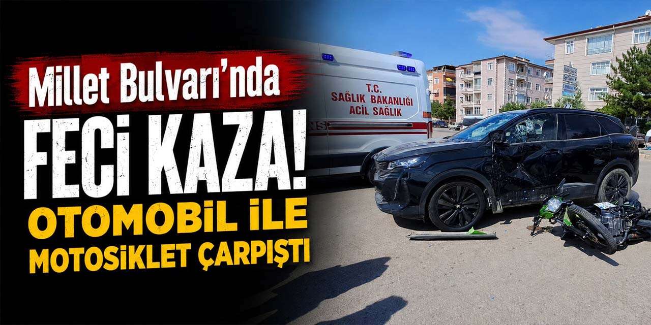Otomobil ile motosiklet çarpıştı: 1 ağır yaralı