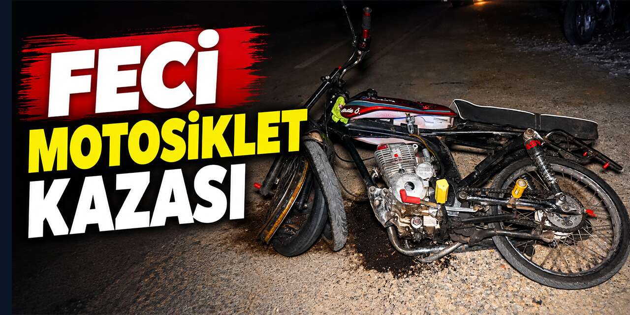 Trafik levhasına çarpan motosiklet hurdaya döndü!