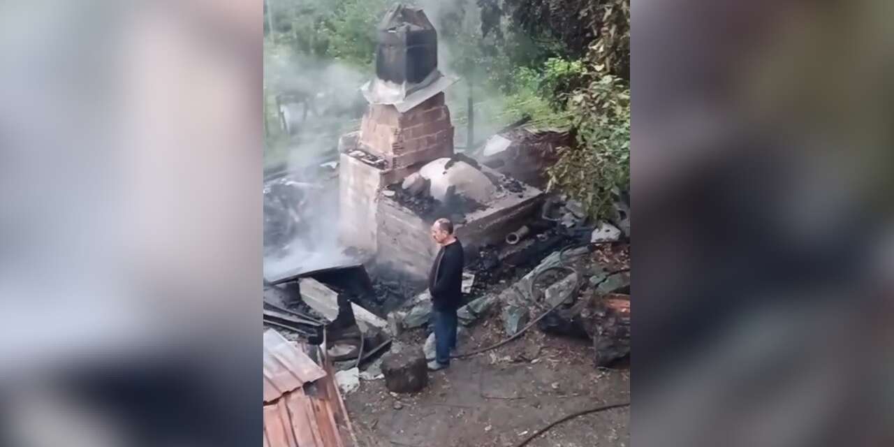 Köy fırınında çıkan yangını itfaiye söndürdü