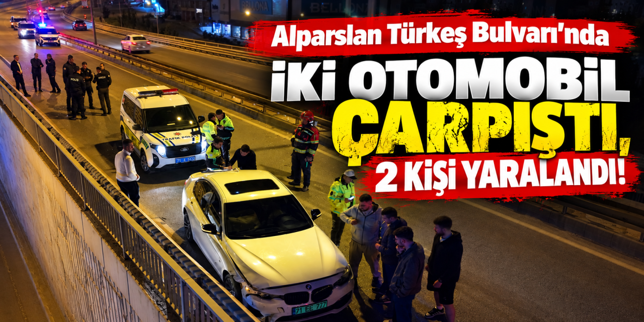 Alparslan Türkeş Bulvarı’nda iki otomobil çarpıştı