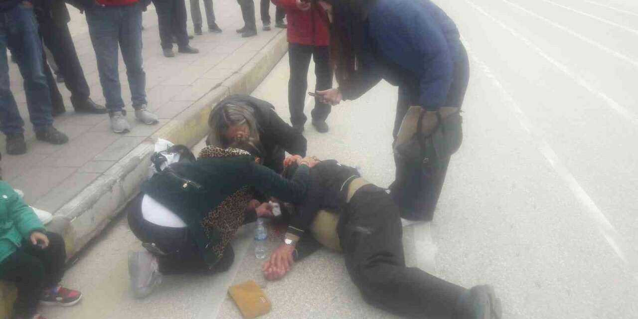 Otomobilin çarptığı yaya yaralandı