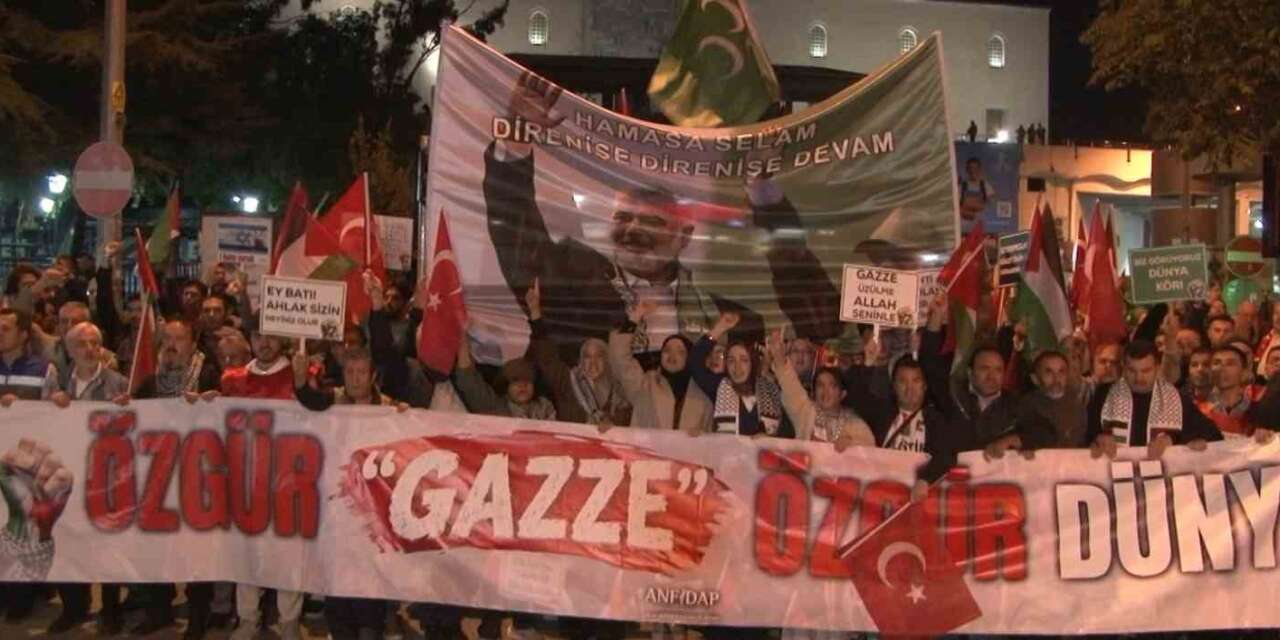 Ankara’da Filistin’e destek yürüyüşü düzenlendi