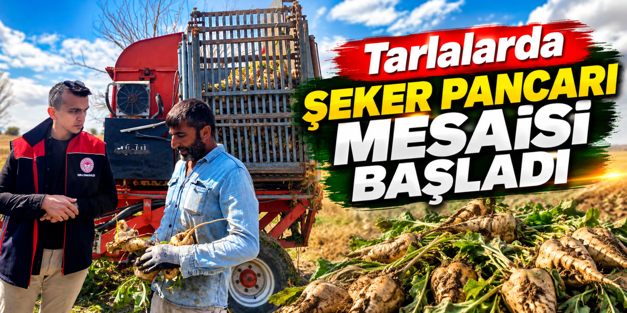 5 bin 500 dekarlık üretim! Tarlalarda şeker pancarı hasadı başladı
