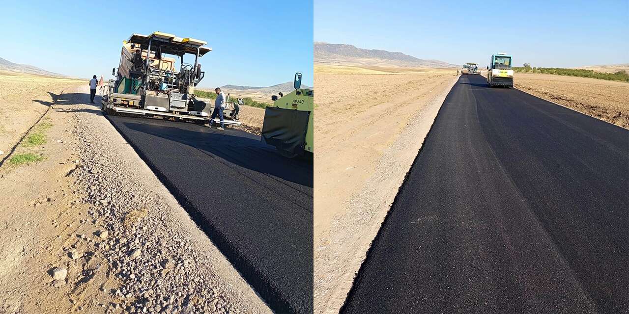 6 köyde çalışmalar sürüyor! 2,4 kilometrelik yolda asfalt mesaisi başladı