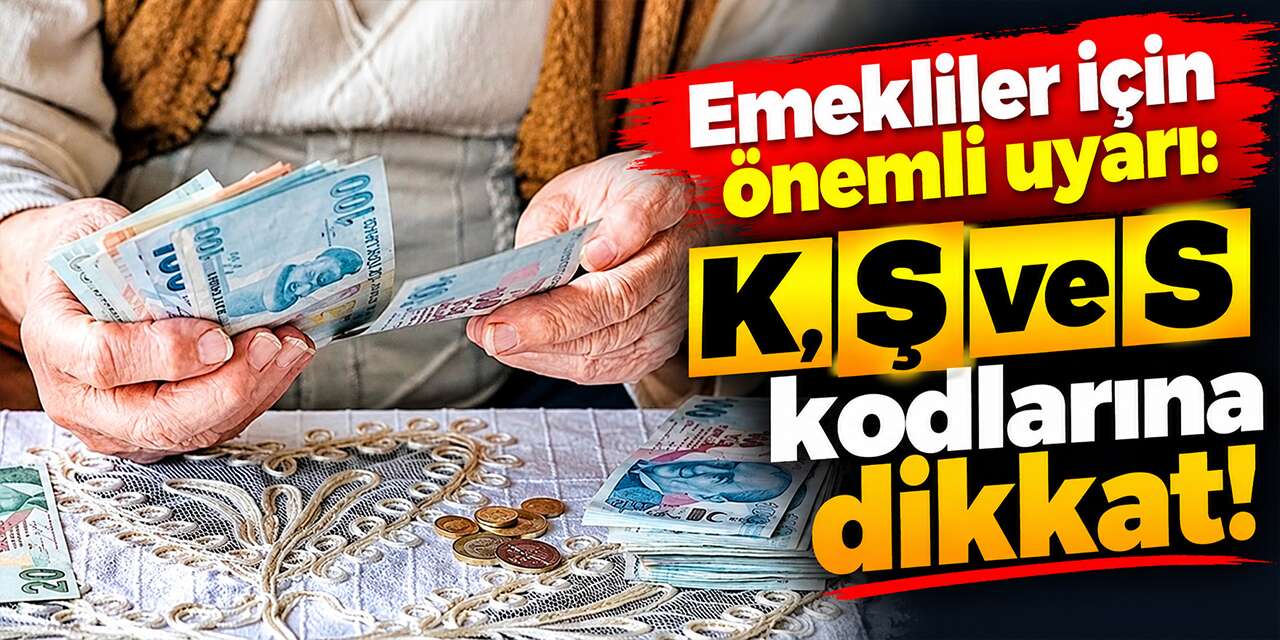 Emekliler için önemli uyarı: K, Ş ve S kodlarına dikkat!
