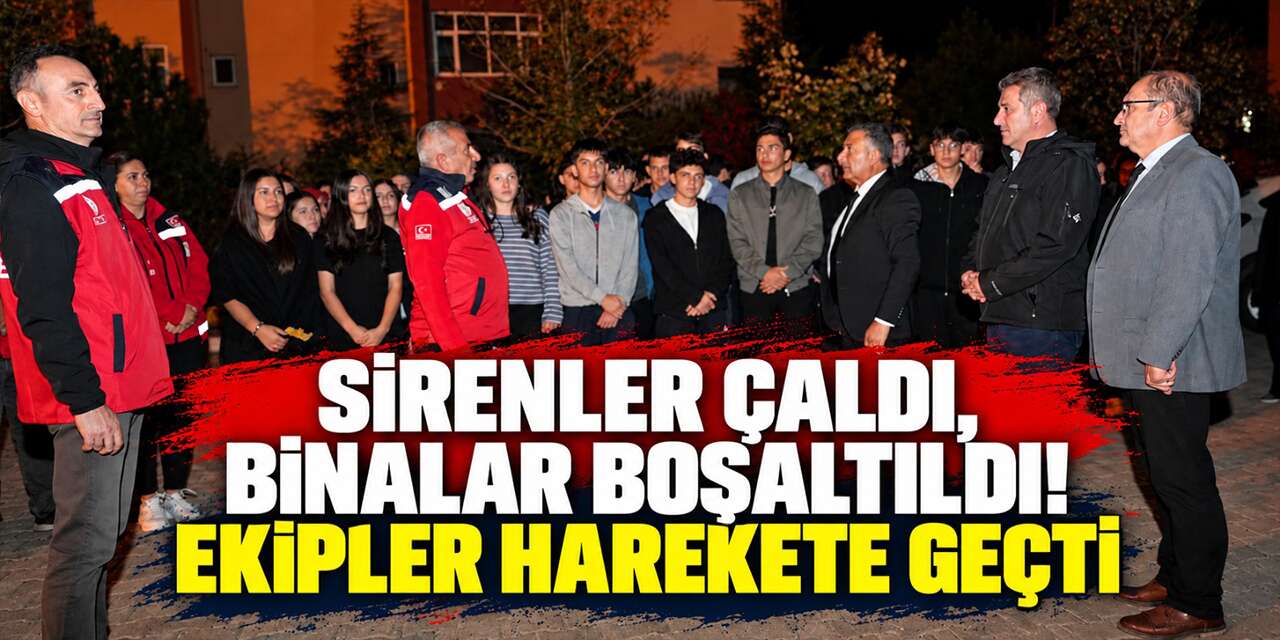 Sirenler eş zamanlı çalışınca binalar boşaltıldı