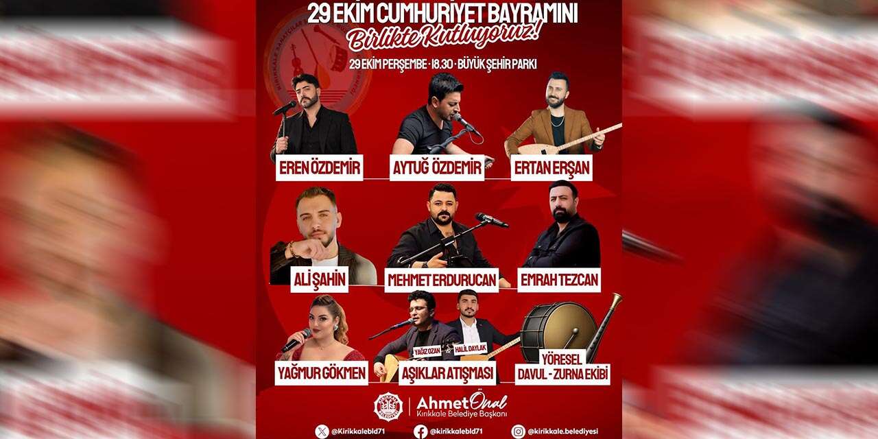 Kırıkkale’de Cumhuriyet coşkusu Bozlakla yaşanacak! İşte program