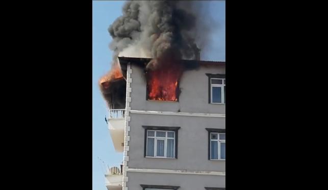 5 katlı apartmanda yangın