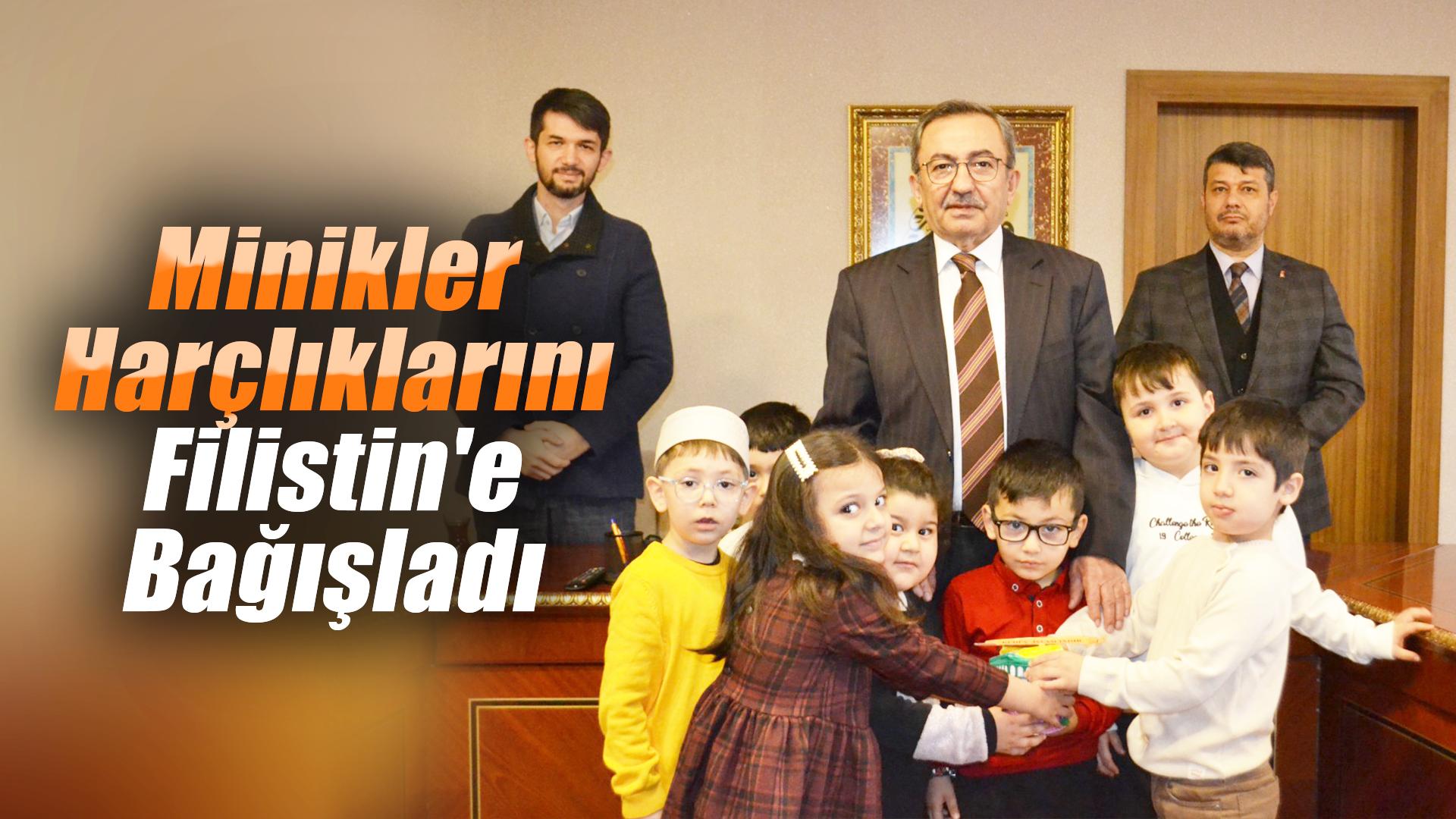 Minikler harçlıklarını Filistin'e bağışladı