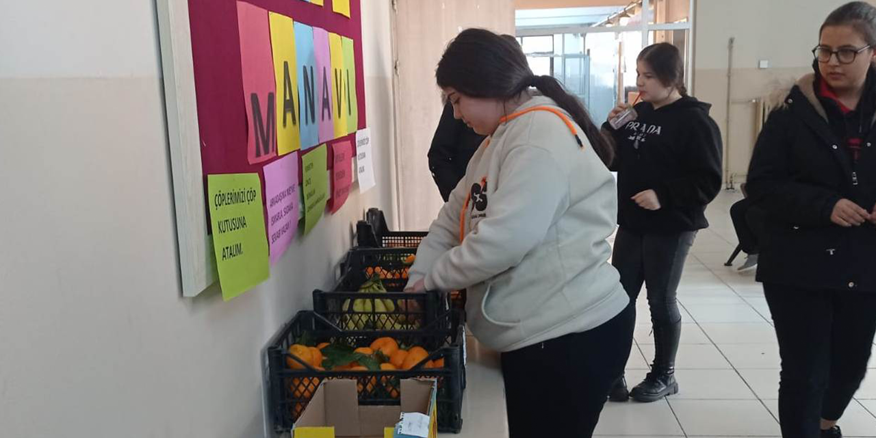 Kırıkkale'de okulda manav köşesi oluşturuldu