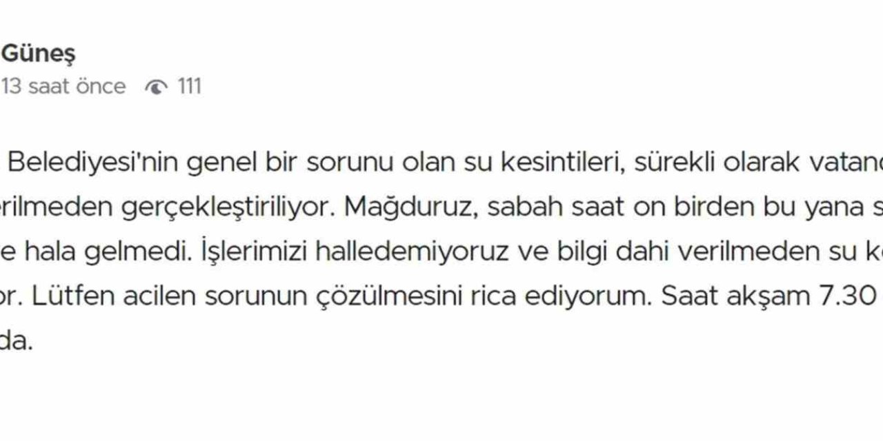 Çankırı’da sürekli yaşanan su kesintilerine vatandaşlardan tepki