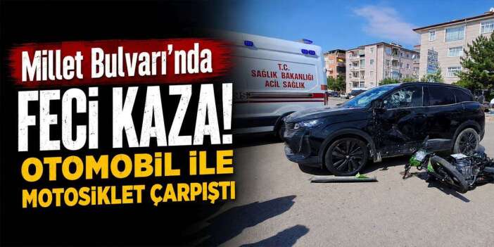 Otomobil ile motosiklet çarpıştı: 1 ağır yaralı