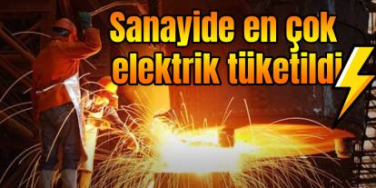 Sanayide en çok elektrik tüketildi