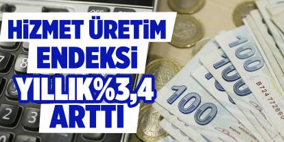 Hizmet üretim endeksi yıllık %3,4 arttı