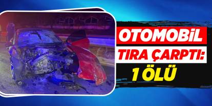 Otomobil tıra çarptı: 1 ölü