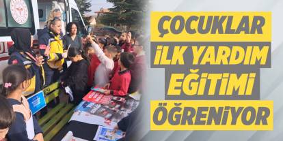 Çocuklar ilk yardım eğitimi öğreniyor