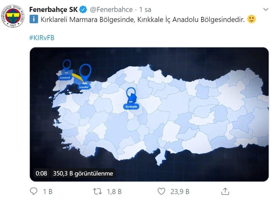 Fenerbahçe, Kırıkkale’nin yerini haritadan gösterdi - Kırıkkale Haber, Son Dakika Kırıkkale Haberleri